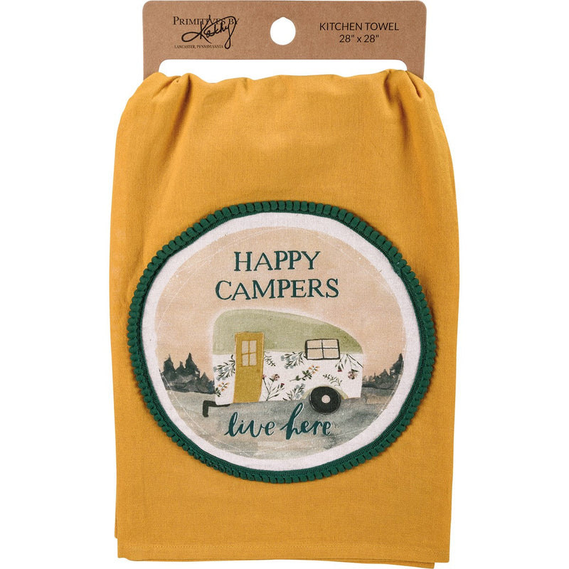 Primitives By Kathy Kitchen Towel - Happy Campers Live Here-Primitives by Kathy-Little Giant Kidz