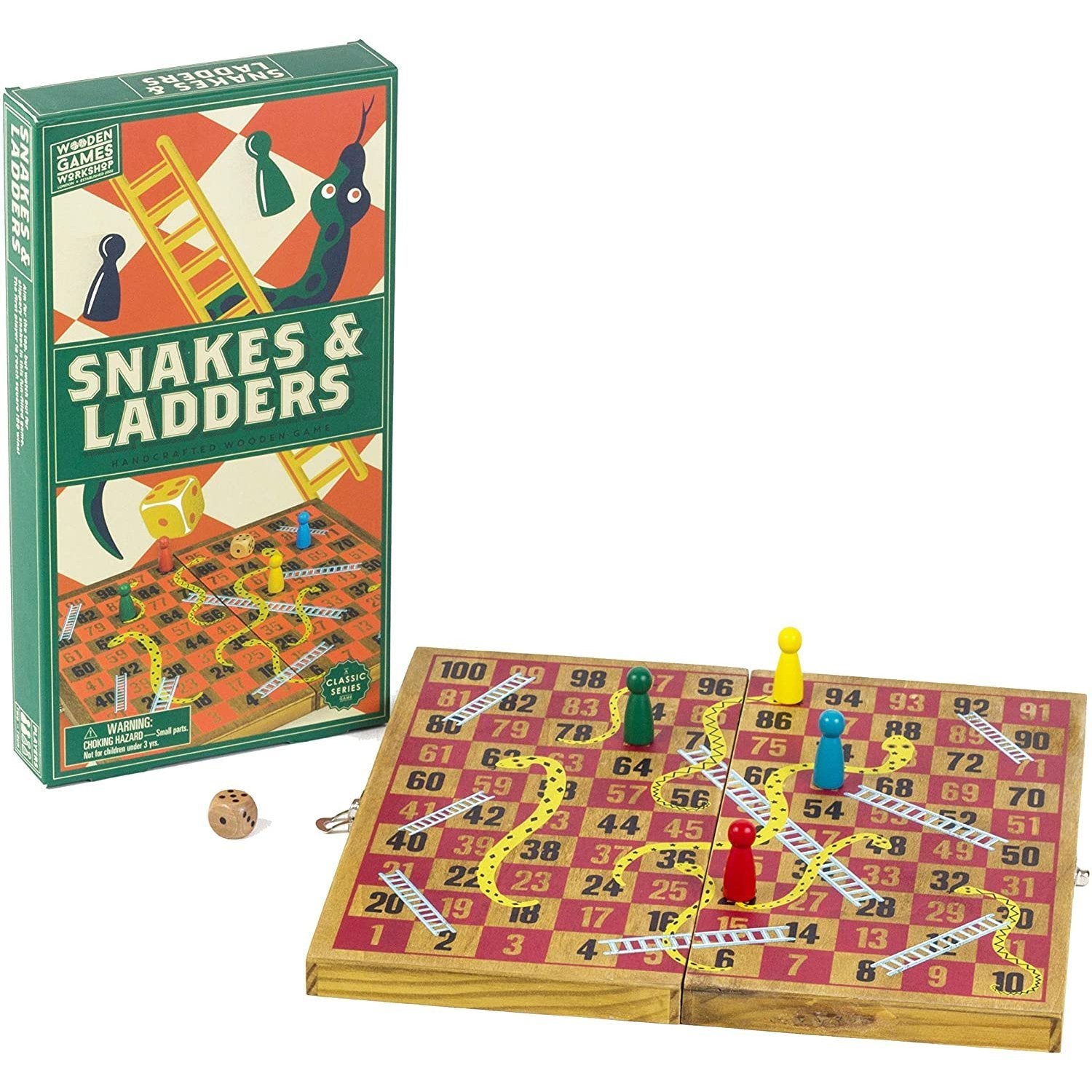 Professor Puzzle Traditional/Classic Snakes & Ladders Wooden Board Game-Professor Puzzle-Little Giant Kidz