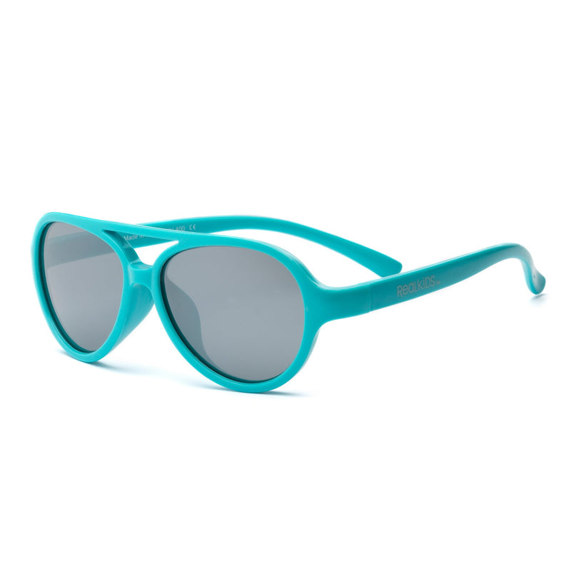 Real Shades Aqua Aviator Flex Fit with Silver Mirror Lens-REAL SHADES-Little Giant Kidz