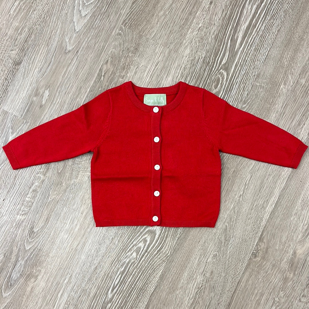Sage & Lily Cardigan - Red-SAGE & LILLY-Little Giant Kidz