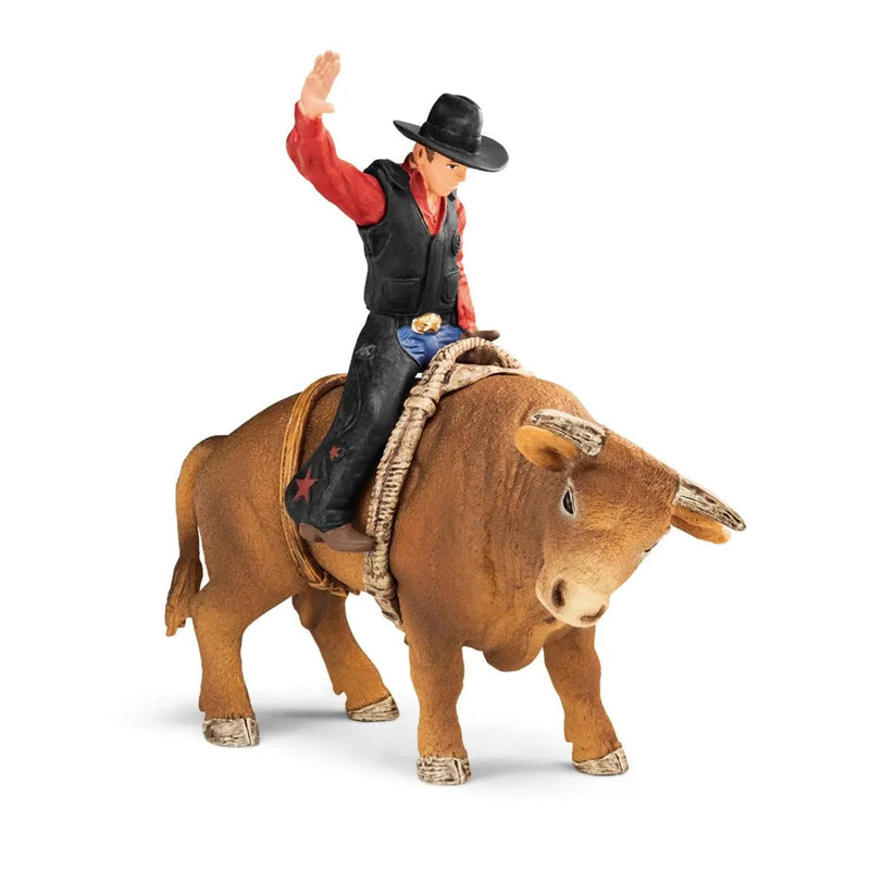 Schleich Farm World: Cowboy with Bull-SCHLEICH-Little Giant Kidz