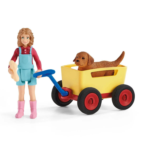 Schleich Farm World: Puppy Wagon Ride-SCHLEICH-Little Giant Kidz