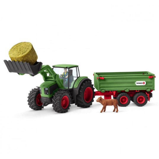 Schleich Farm World: Tractor with Trailer-SCHLEICH-Little Giant Kidz