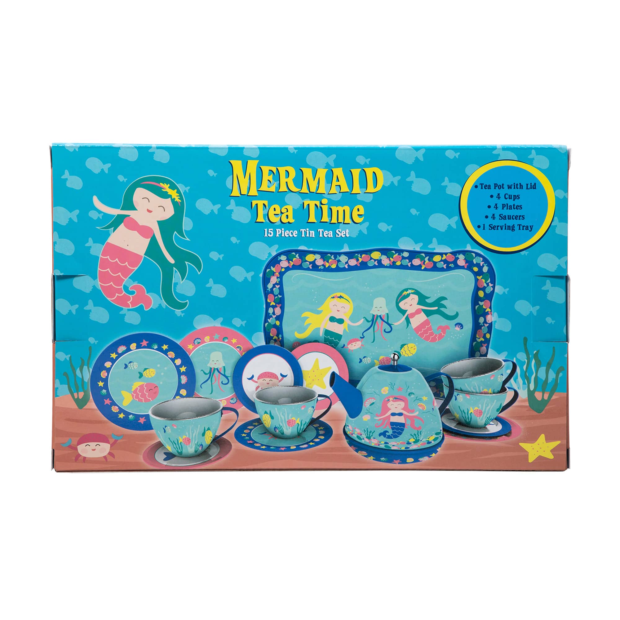 Schylling Mermaid Tin Tea Set-SCHYLLING-Little Giant Kidz