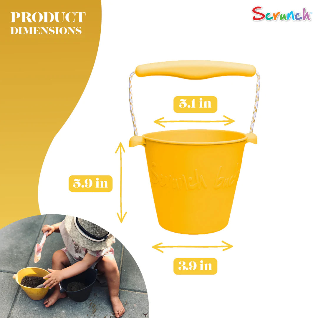Scrunch Silicone Bucket Mustard - Roll it, Fold it, Scrunch it!-DAM Good Ideas-Little Giant Kidz