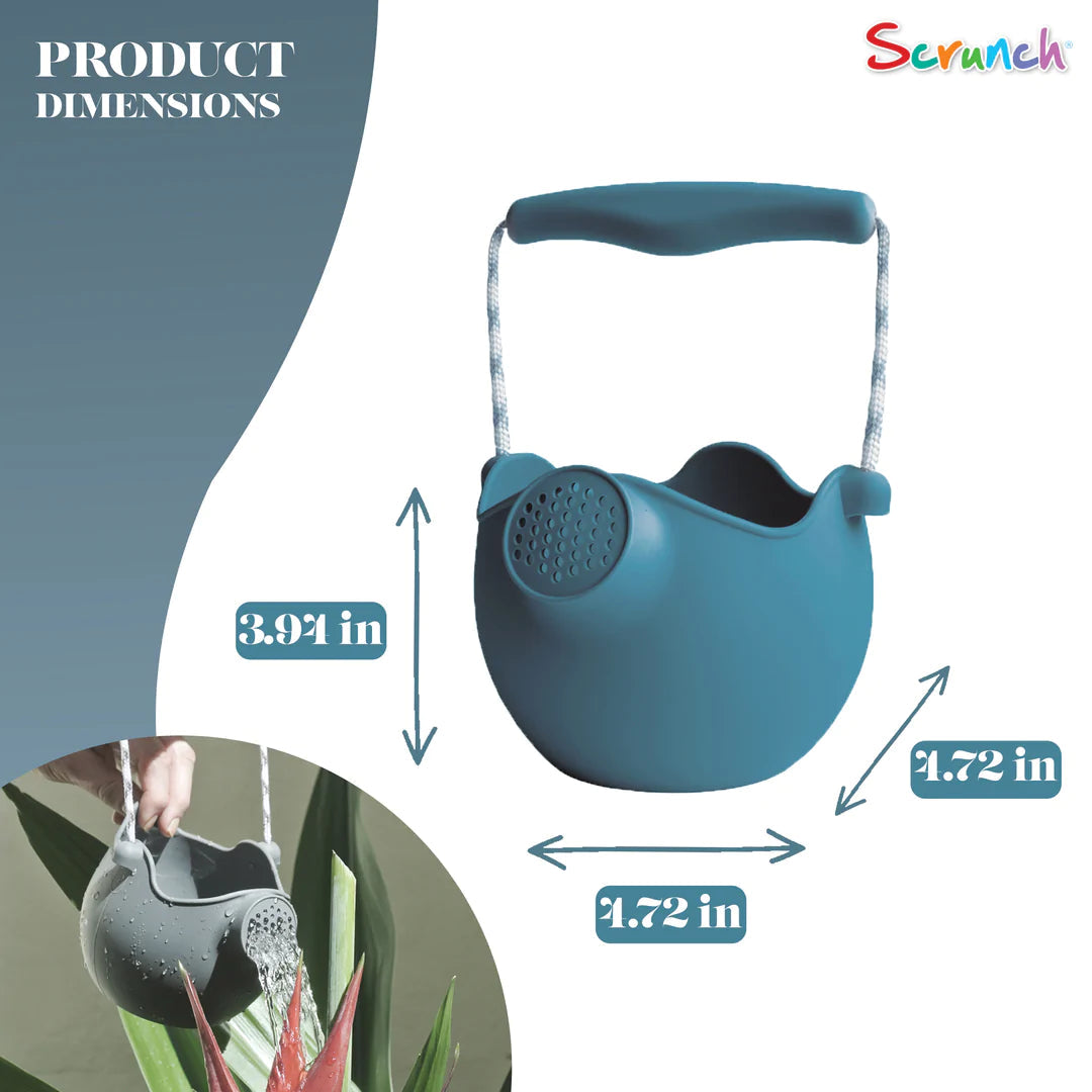 Scrunch Silicone Watering Can Grey Blue - Roll it, Fold it, Scrunch it!-DAM Good Ideas-Little Giant Kidz