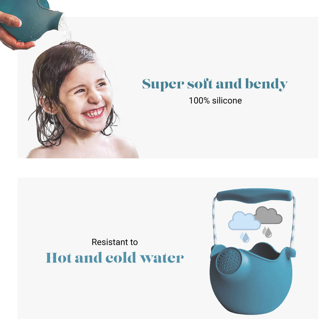 Scrunch Silicone Watering Can Grey Blue - Roll it, Fold it, Scrunch it!-DAM Good Ideas-Little Giant Kidz