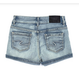 Silver Jeans - Lacy Mid-Rise Medium Wash Girls' Denim Shorts-SILVER JEANS-Little Giant Kidz