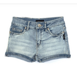 Silver Jeans - Lacy Mid-Rise Medium Wash Girls' Denim Shorts-SILVER JEANS-Little Giant Kidz