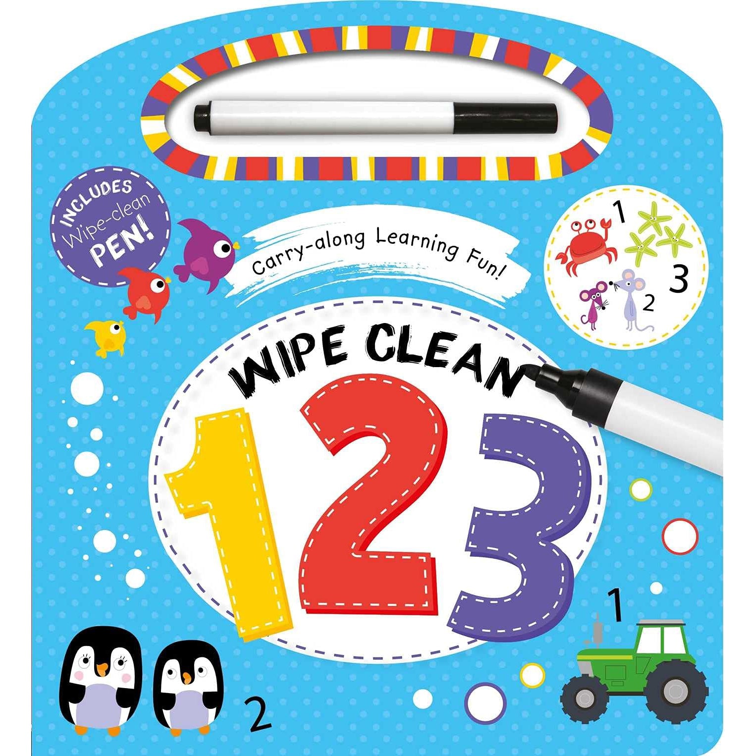 Simon & Schuster: Carry-Along Learning Fun - Wipe Clean 123 (Board Book)-SIMON & SCHUSTER-Little Giant Kidz