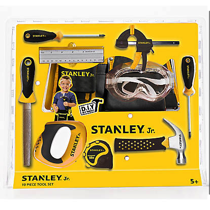 Stanley Jr. 10 Piece Tool Set-Red Toolbox-Little Giant Kidz
