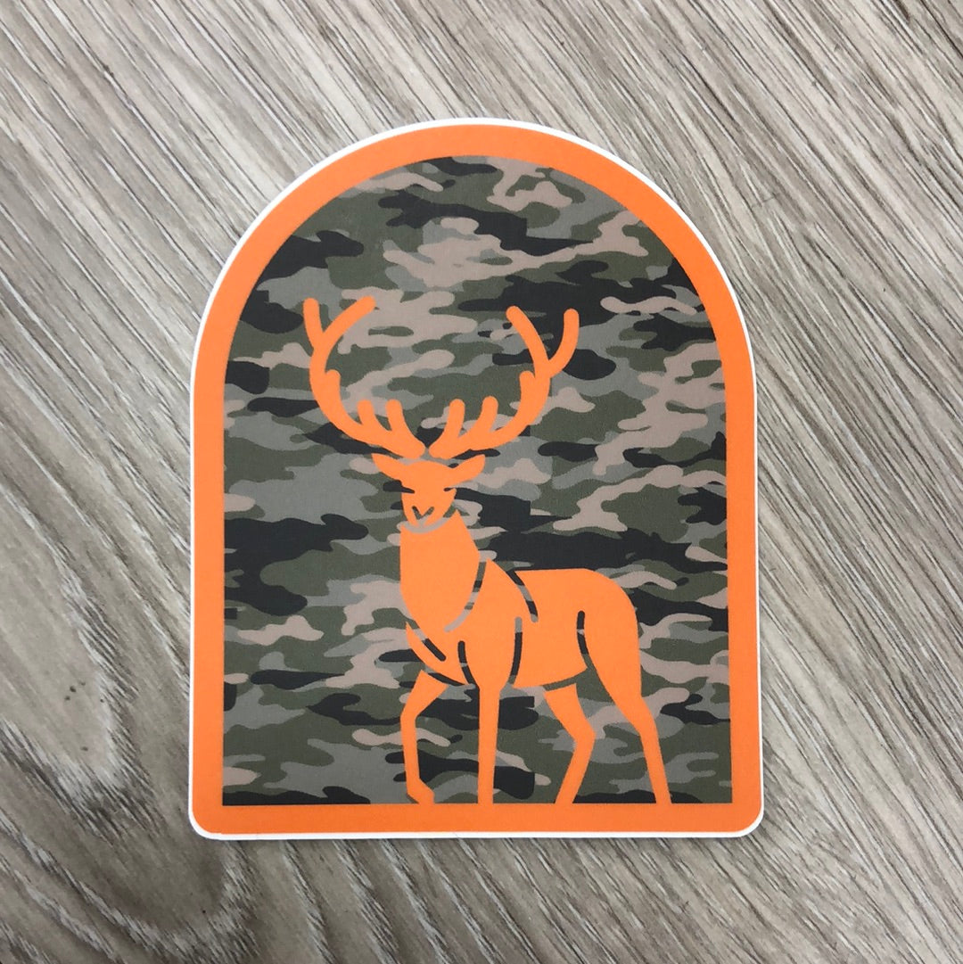 Stickers Northwest - Camo Orange Deer Sticker-Stickers Northwest Inc-Little Giant Kidz