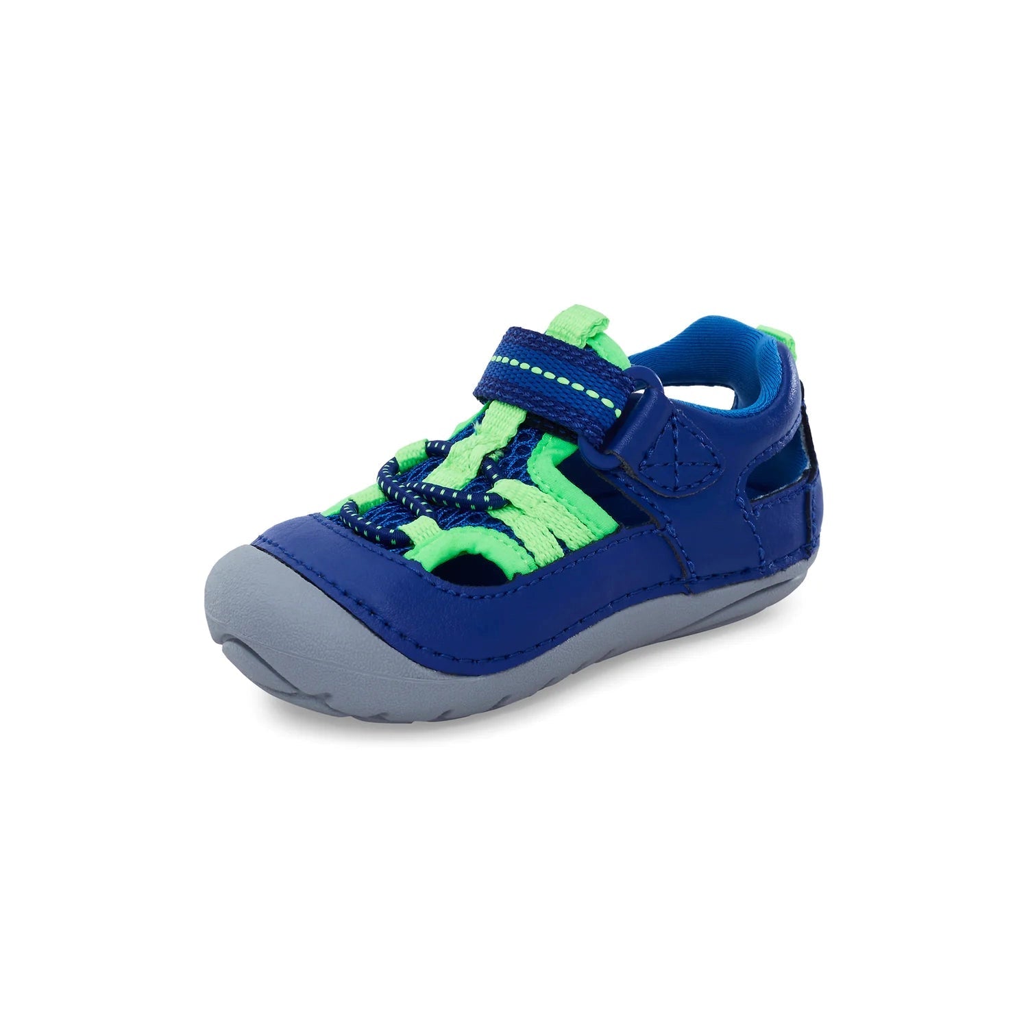 Stride Rite Soft Motion Tobias Sneaker Sandal - Blue/Lime-STRIDE RITE-Little Giant Kidz