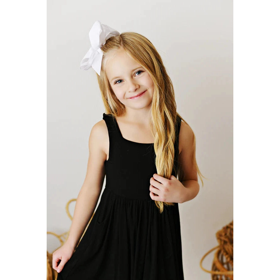 Swoon Baby Black Bamboo Pocket Dress-Swoon Baby Clothing-Little Giant Kidz