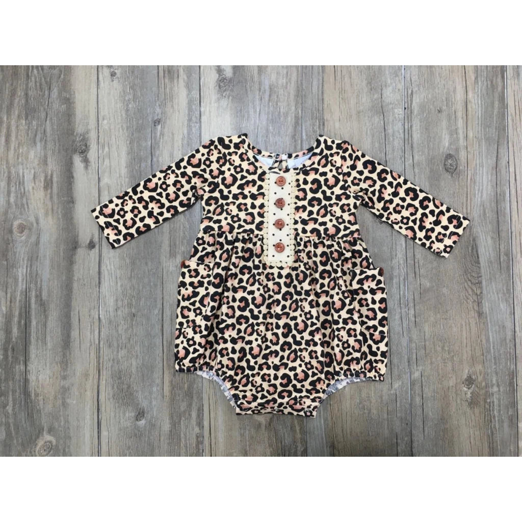 Swoon Baby Clothing Midnight Leopard Petal Bubble-Swoon Baby Clothing-Little Giant Kidz