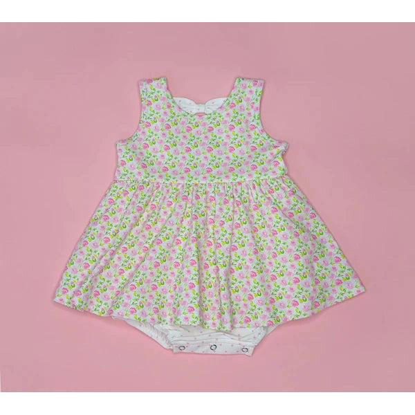 Swoon Baby Ditsy Floral Dainty Bow Bubble Dress-Swoon Baby Clothing-Little Giant Kidz