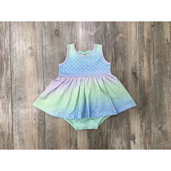 Swoon Baby Ombre Under the Sea Dainty Bow Bubble Dress-Swoon Baby Clothing-Little Giant Kidz