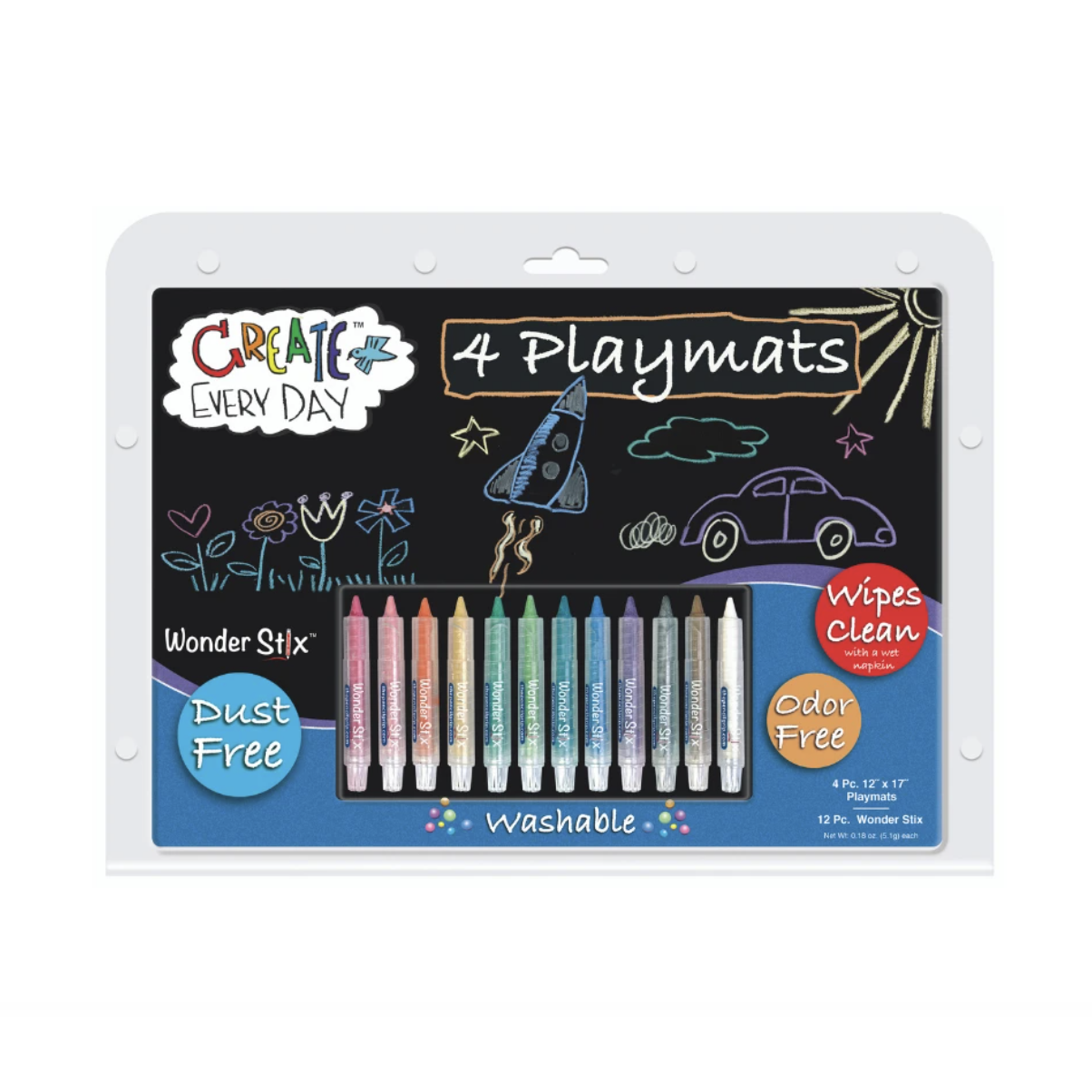 The Pencil Grip Black Board Playmat Kit with Wonder Stix (Large) - 12" x 17"-THE PENCIL GRIP-Little Giant Kidz