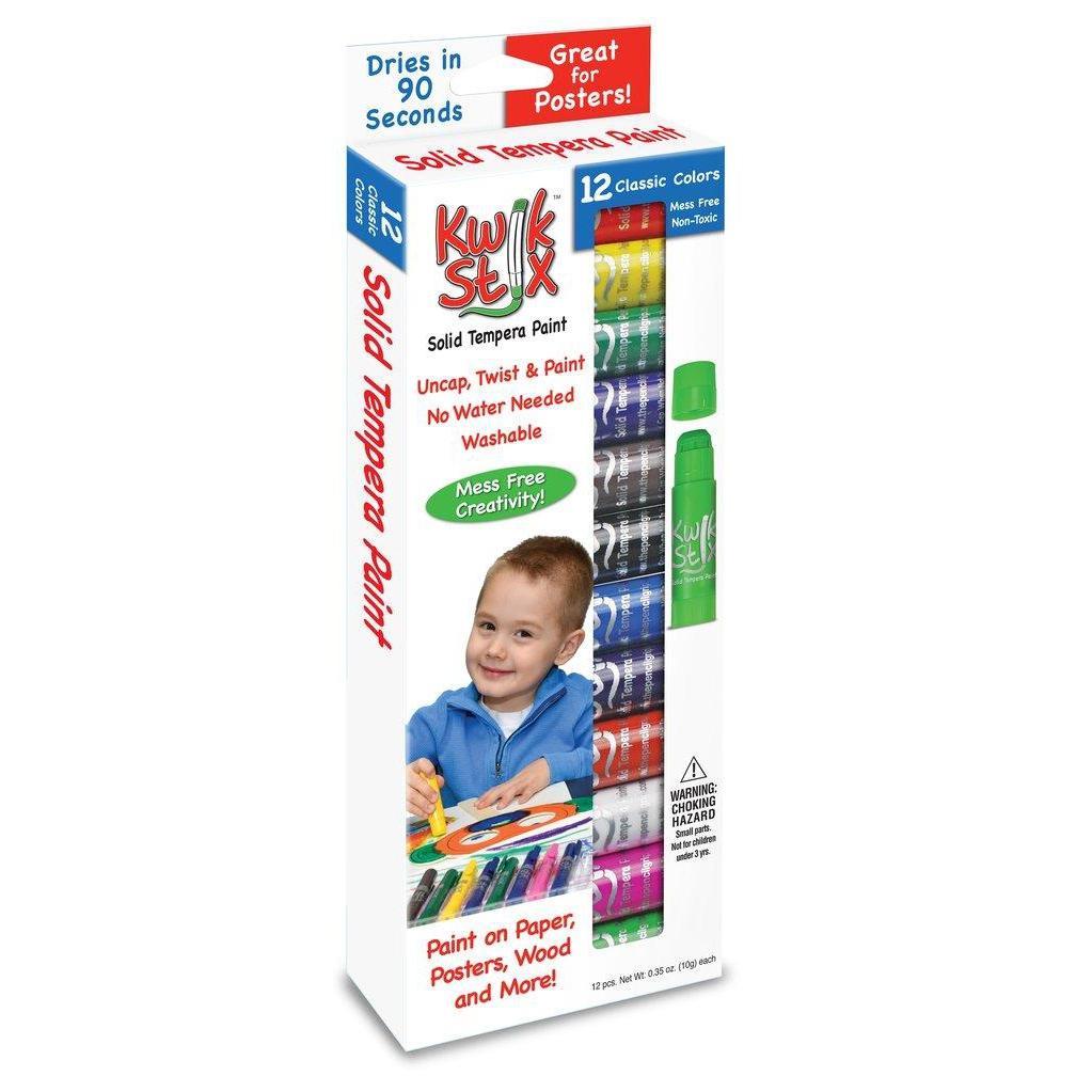 The Pencil Grip Kwik Stix Tempura Paint - Set of 12-THE PENCIL GRIP-Little Giant Kidz