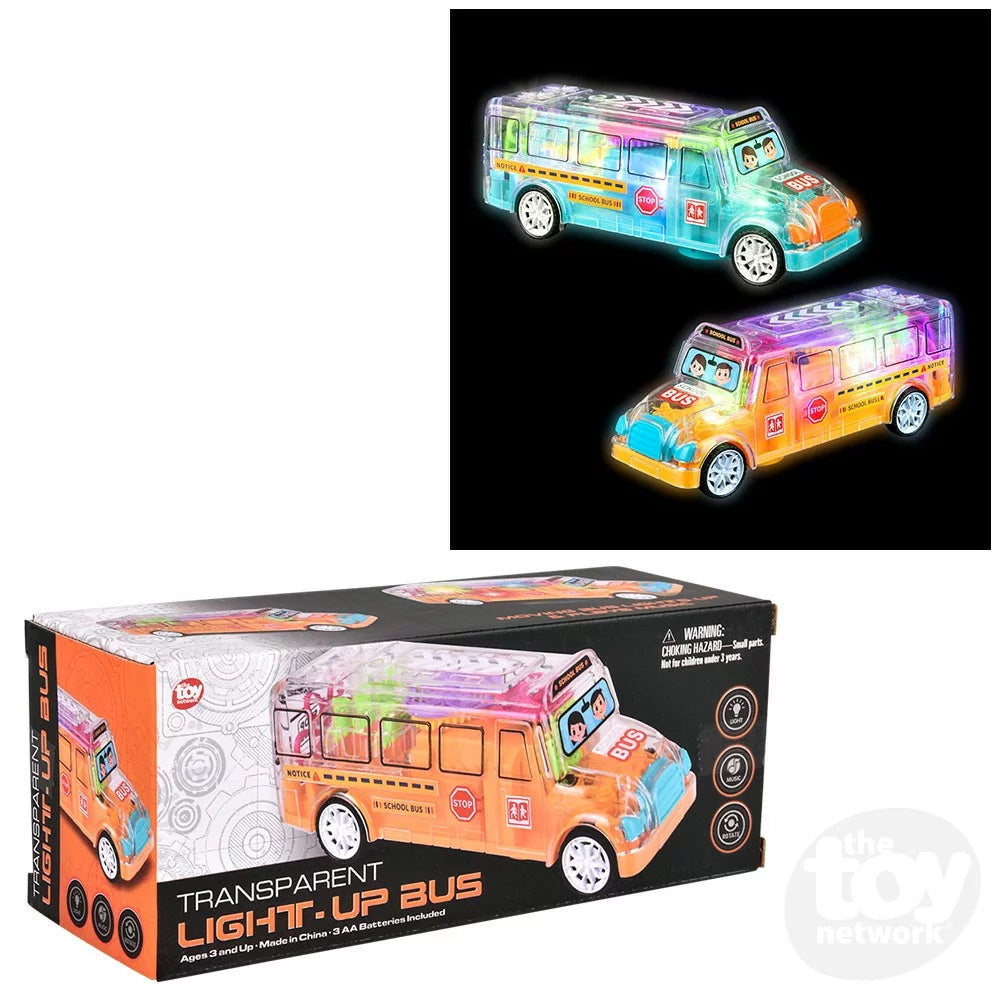 The Toy Network 8" Light-Up Transparent Bus-The Toy Network-Little Giant Kidz