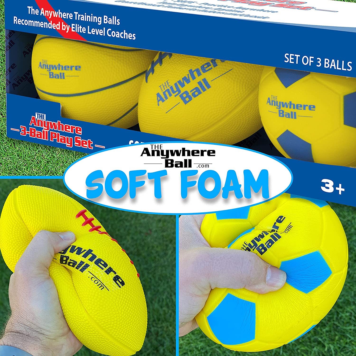 The Anywhere Ball Baseball & Softball Foam Training Ball (2 Pack Bundle) -  Softball Training