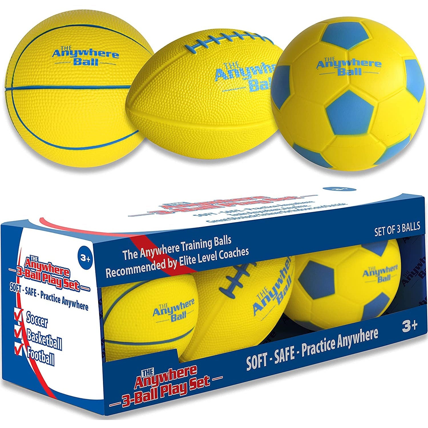 Thin Air Brands The Anywhere Ball - 3 Ball Sport Set Including Football, Soccer Ball, and Basketball-Thin Air Brands-Little Giant Kidz