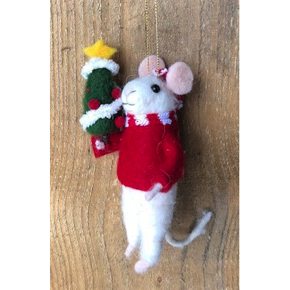 Trade Cie 5.5" Mouse Holding Tree Ornament-TRADE CIE, LLC-Little Giant Kidz