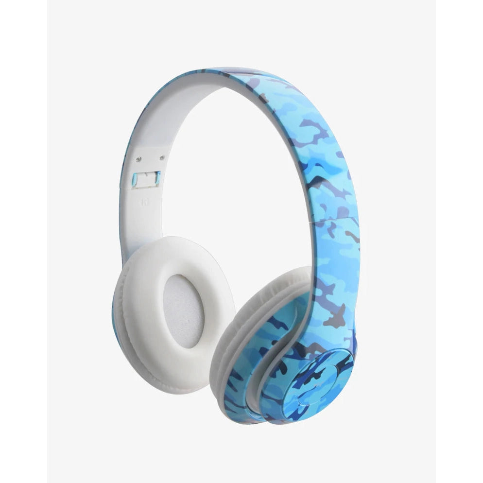 Trend Tech Brands Bluetooth Stereo Headphones - Blue Camo Bling-Trend Tech Brands-Little Giant Kidz
