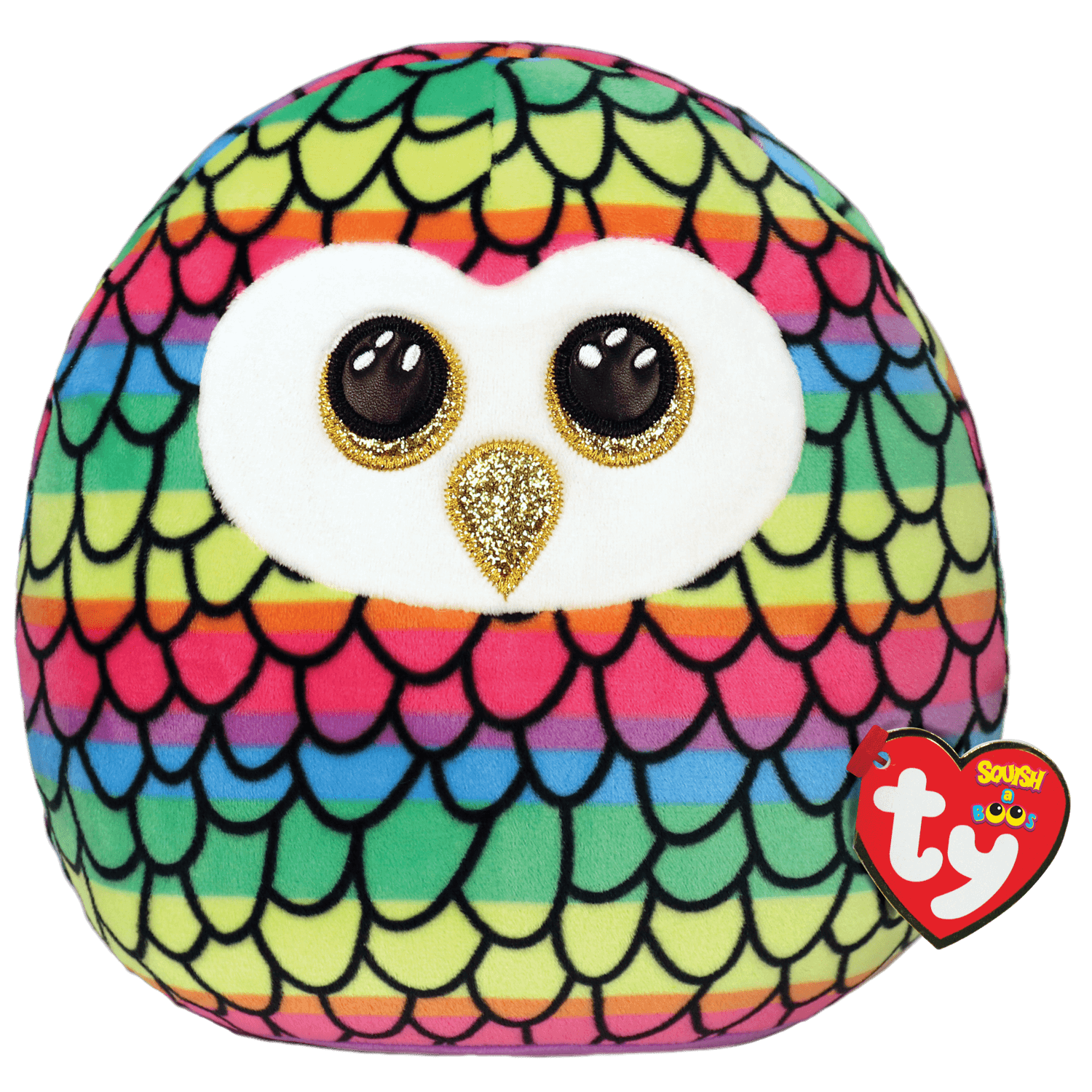 Ty Beanie Squish-A-Boos Collection - Owen Rainbow Owl Medium 10"-TY Inc-Little Giant Kidz