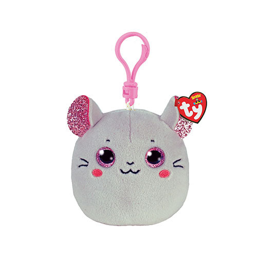 Ty Mini Beanie Squish-A-Boos™ Catnip Grey Mouse Clip-TY Inc-Little Giant Kidz