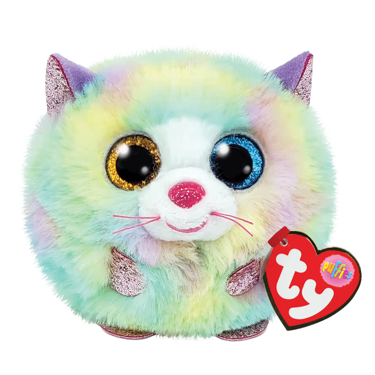 Ty Puffies Collection - Heather Multicolored Cat - 4"-TY Inc-Little Giant Kidz