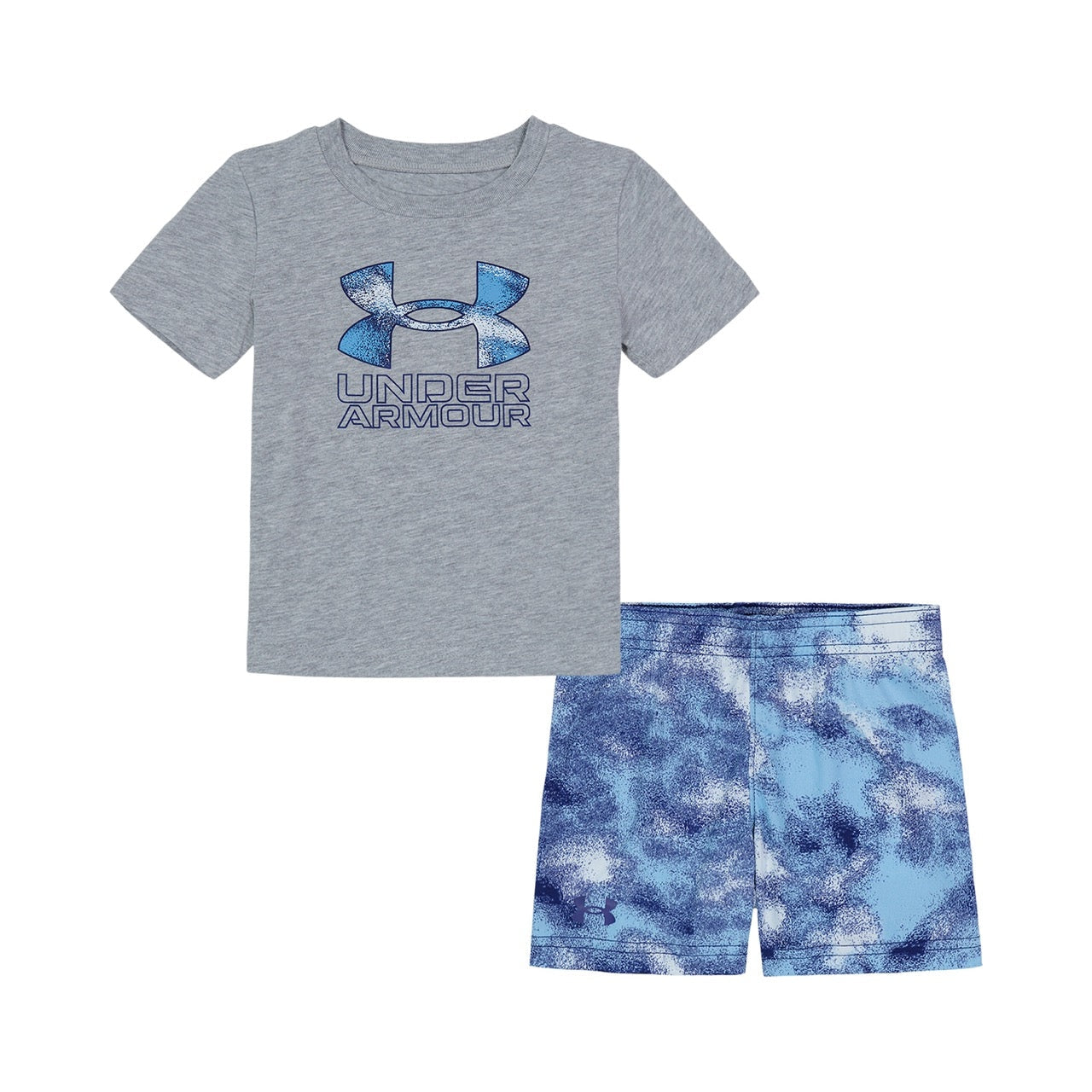 Under Armour Baby Boy's Sand Camo Big Logo 2-Piece Set - Mod Gray-UNDER ARMOUR-Little Giant Kidz