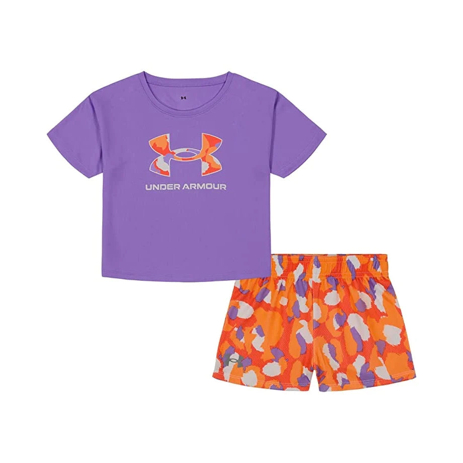 Under Armour Baby Girl's UA Bouncy Logo Set - Digi Purple-UNDER ARMOUR-Little Giant Kidz