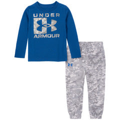 Under Armour Boys' Charged Camo Logo 2 Piece Set - Versa Blue-UNDER ARMOUR-Little Giant Kidz