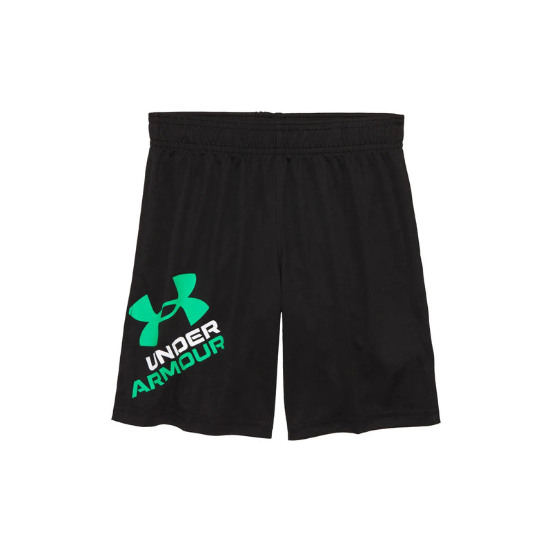 Under Armour Boy's Prototype Symbol Shorts - Black/Vapor Green-UNDER ARMOUR-Little Giant Kidz