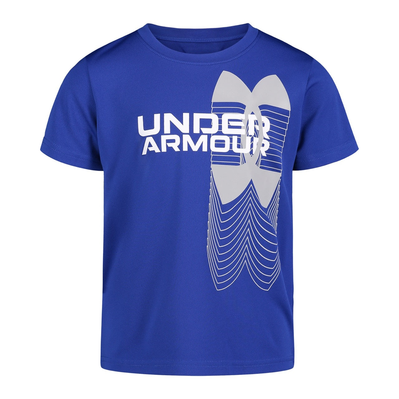 Under Armour Boys' UA Split Logo Hybrid Short Sleeve - Royal-UNDER ARMOUR-Little Giant Kidz