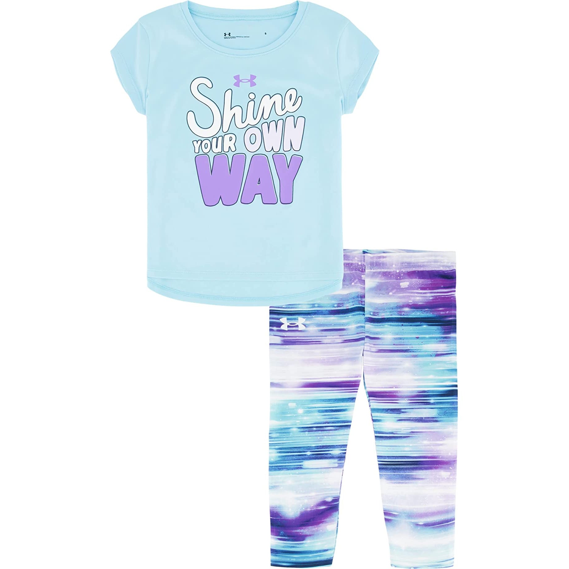 Under Armour Girl's Shine Your Own Way Set - Opal Blue-UNDER ARMOUR-Little Giant Kidz