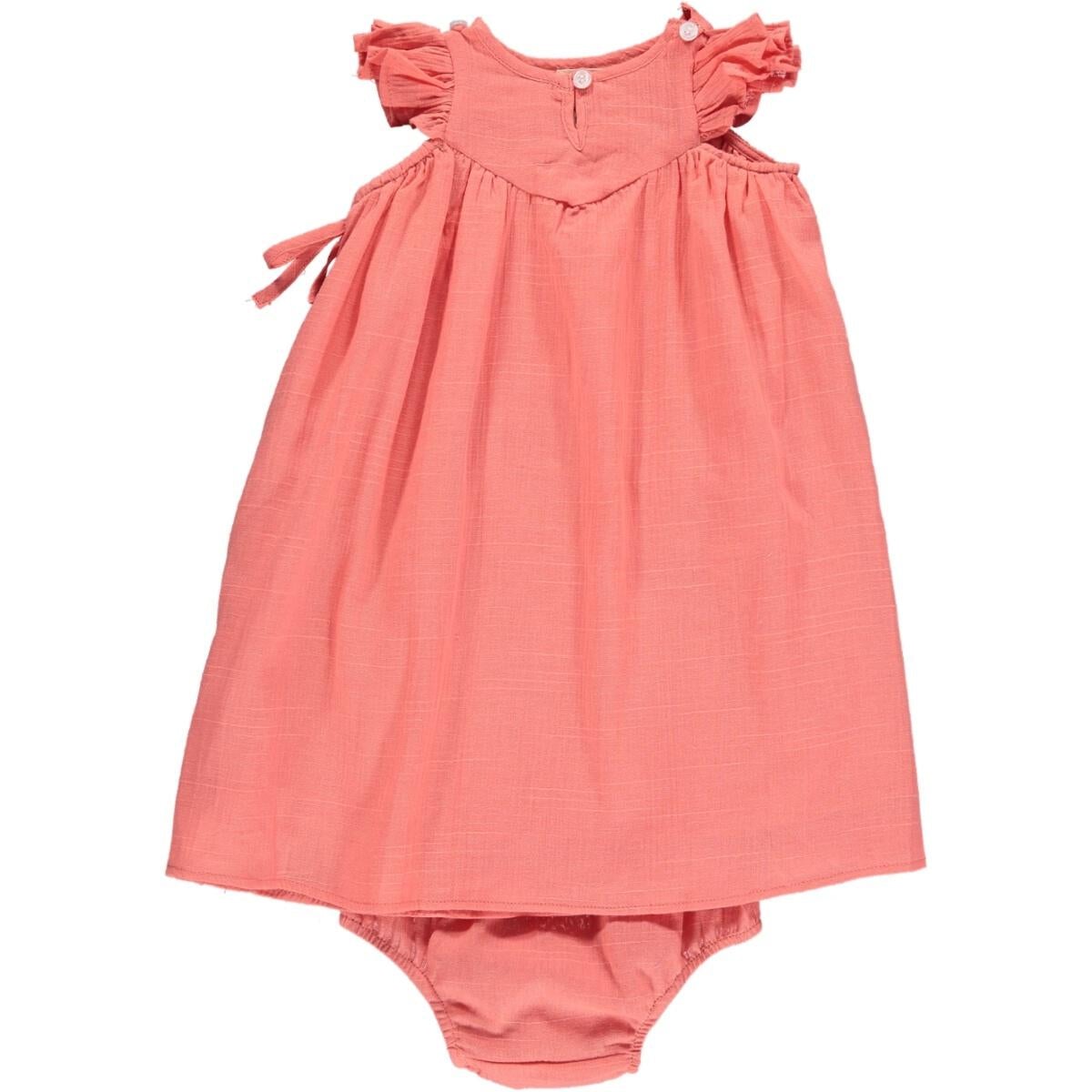 Vignette Savannah Ruffle Sleeve Dress - Coral-VIGNETTE-Little Giant Kidz