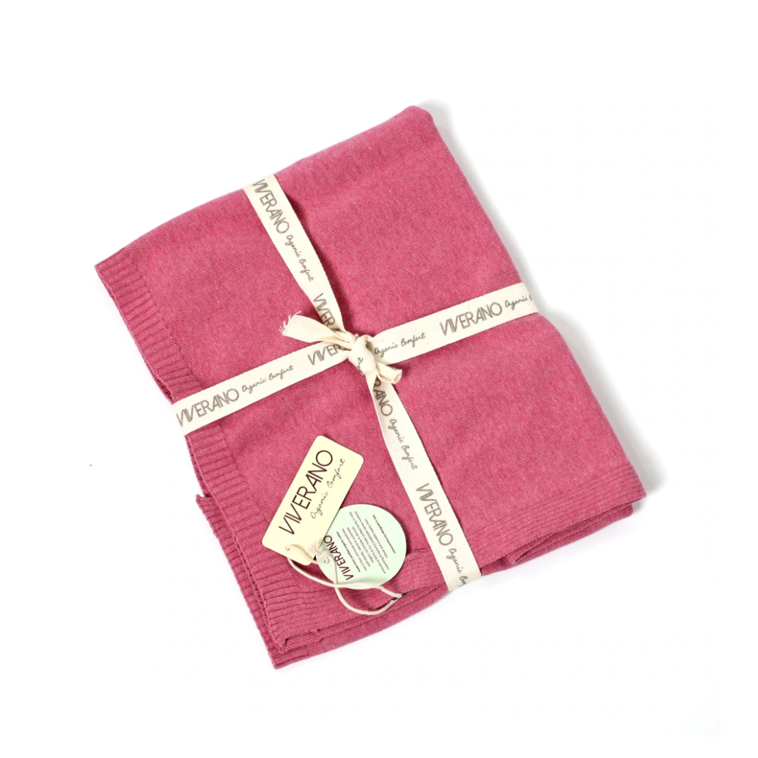 Viverano Organics Milan Heather Organic Cotton Knit Classic Baby Blanket - Rose Heather-Viverano-Little Giant Kidz