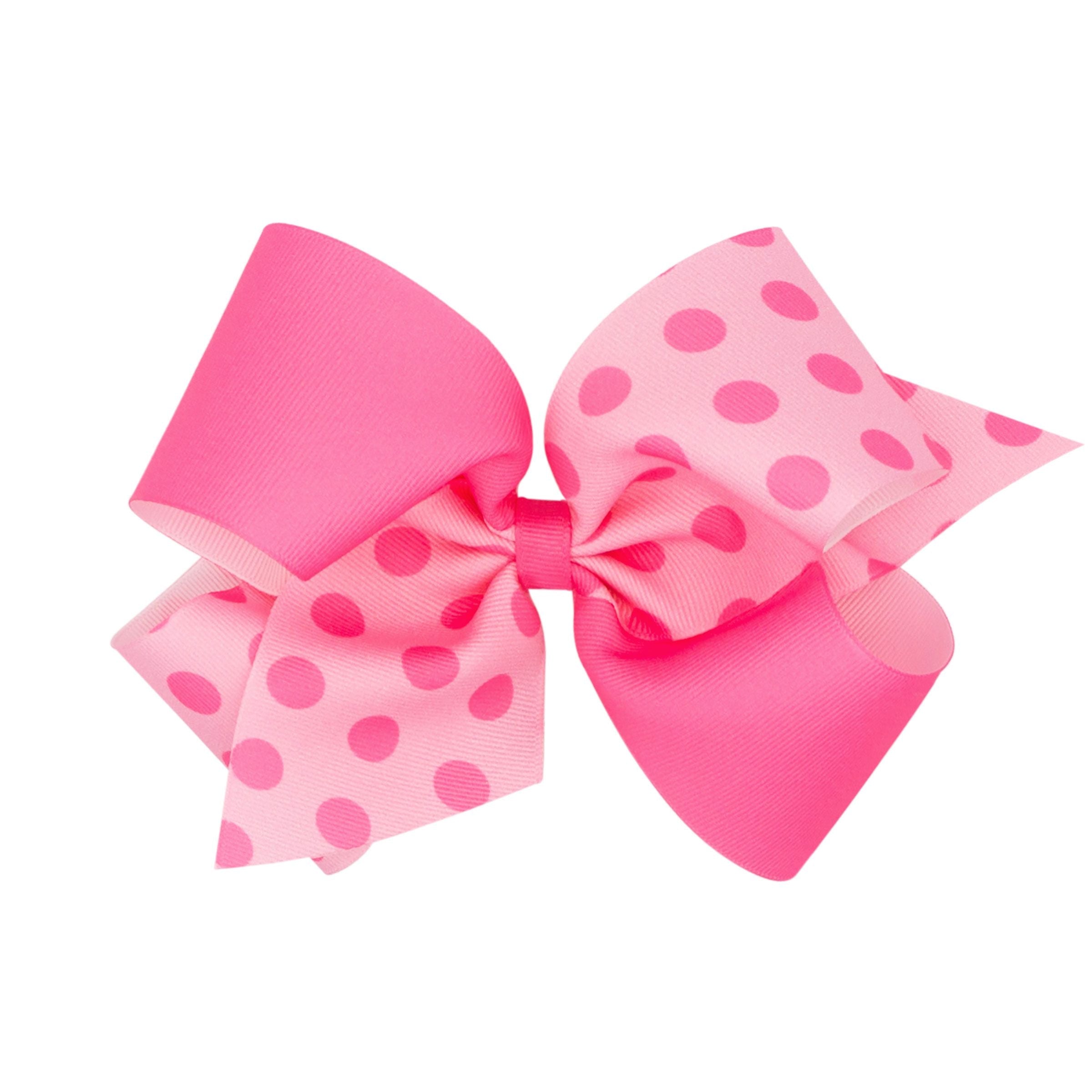 Wee Ones King Color Block Polka Dot Grosgrain Bow-WEE ONES-Little Giant Kidz