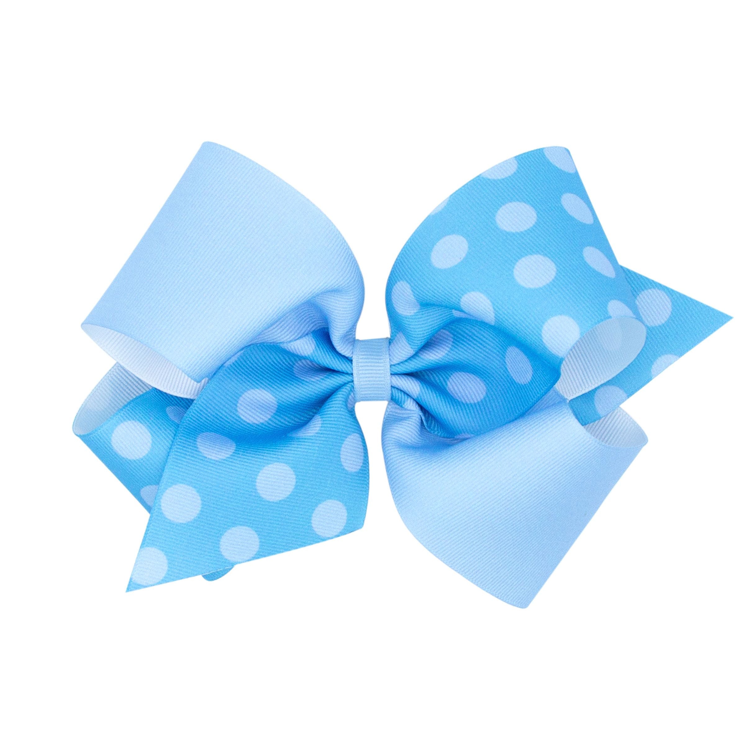 Wee Ones King Color Block Polka Dot Grosgrain Bow-WEE ONES-Little Giant Kidz