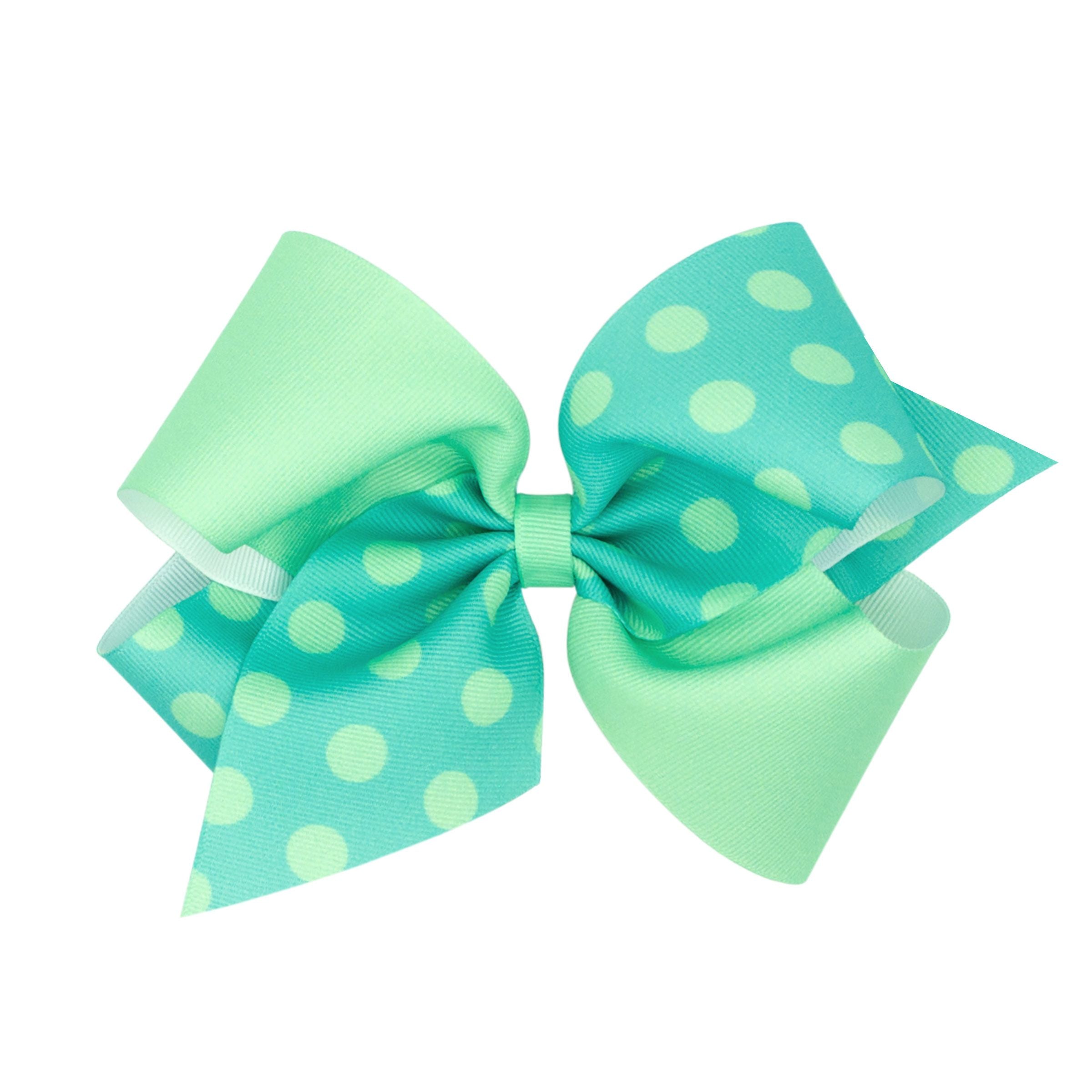 Wee Ones King Color Block Polka Dot Grosgrain Bow-WEE ONES-Little Giant Kidz
