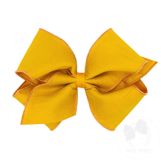 Wee Ones King Size Jewel-toned Dupioni Silk and Grosgrain Overlay Bow-WEE ONES-Little Giant Kidz