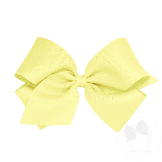 Wee Ones King Solid Grosgrain Bow (Plain Wrap)-WEE ONES-Little Giant Kidz