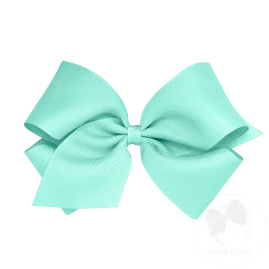 Wee Ones King Solid Grosgrain Bow (Plain Wrap)-WEE ONES-Little Giant Kidz