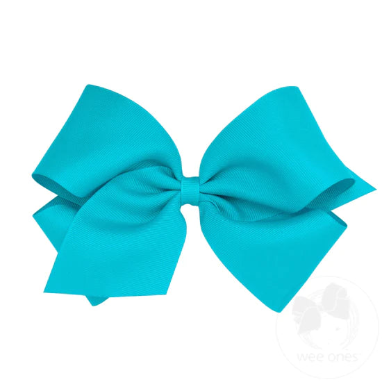 Wee Ones King Solid Grosgrain Bow (Plain Wrap)-WEE ONES-Little Giant Kidz