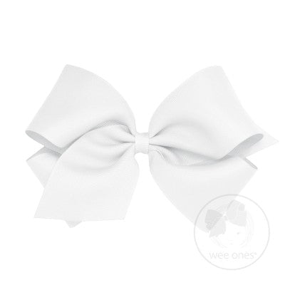 Wee Ones King Solid Grosgrain Bow (Plain Wrap)-WEE ONES-Little Giant Kidz
