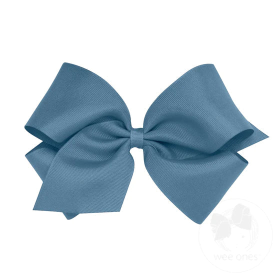 Wee Ones King Solid Grosgrain Bow (Plain Wrap)-WEE ONES-Little Giant Kidz