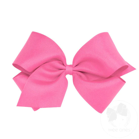 Wee Ones King Solid Grosgrain Bow (Plain Wrap)-WEE ONES-Little Giant Kidz