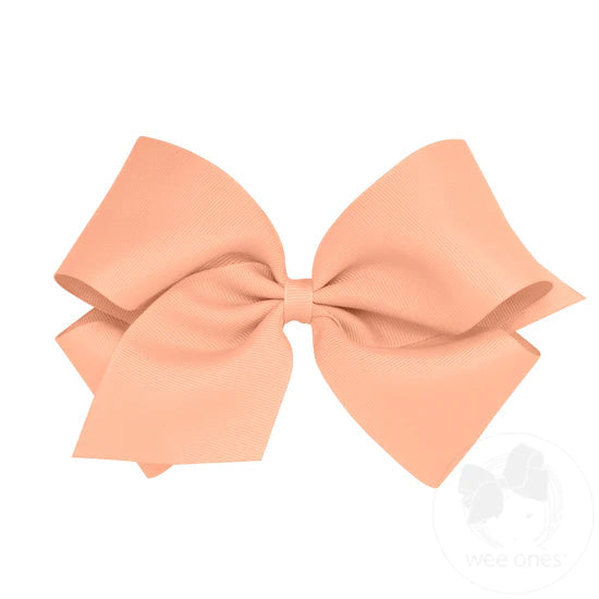 Wee Ones King Solid Grosgrain Bow (Plain Wrap)-WEE ONES-Little Giant Kidz